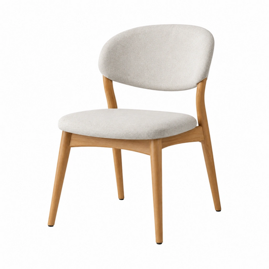 Sedia da pranzo 52 x 56 x 78 cm in legno e tessuto beige stile moderno