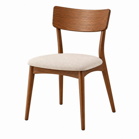 Sedia da pranzo 48 x 54 x 80 cm in legno marrone con seduta imbottita beige stile moderno